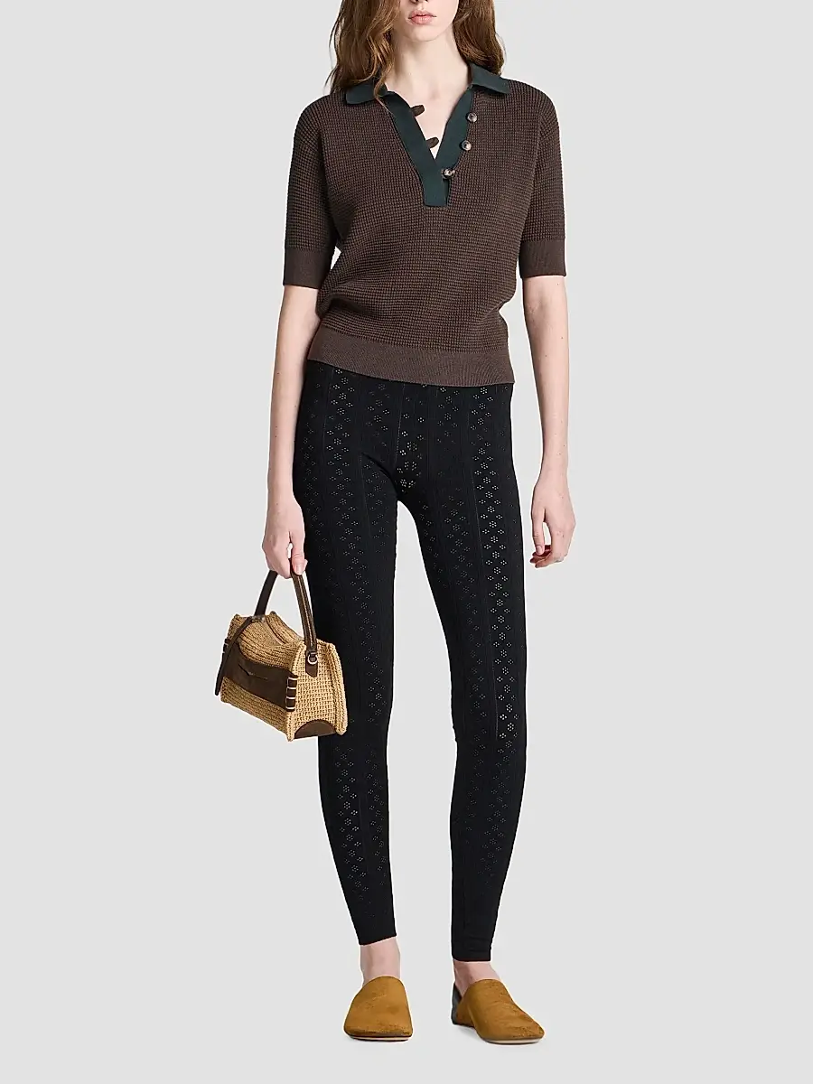 JW Anderson Women's Textured Cotton-Blend Polo Sweater | Thumbnail 2