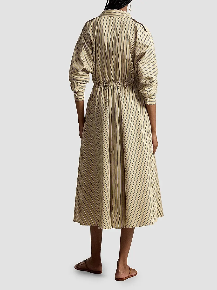 Polo Ralph Lauren Women's Striped Cotton Canvas Utility Shirtdress | Thumbnail 3 Polo Ralph Lauren Women's Striped Cotton Canvas Utility Shirtdress | Thumbnail 3