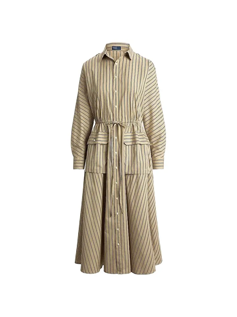Polo Ralph Lauren Women's Striped Cotton Canvas Utility Shirtdress