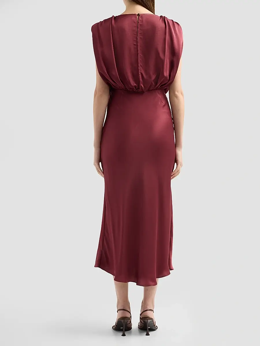 Toccin Women's Flora Satin Blouson Midi Dress | Thumbnail 3 Toccin Women's Flora Satin Blouson Midi Dress | Thumbnail 3