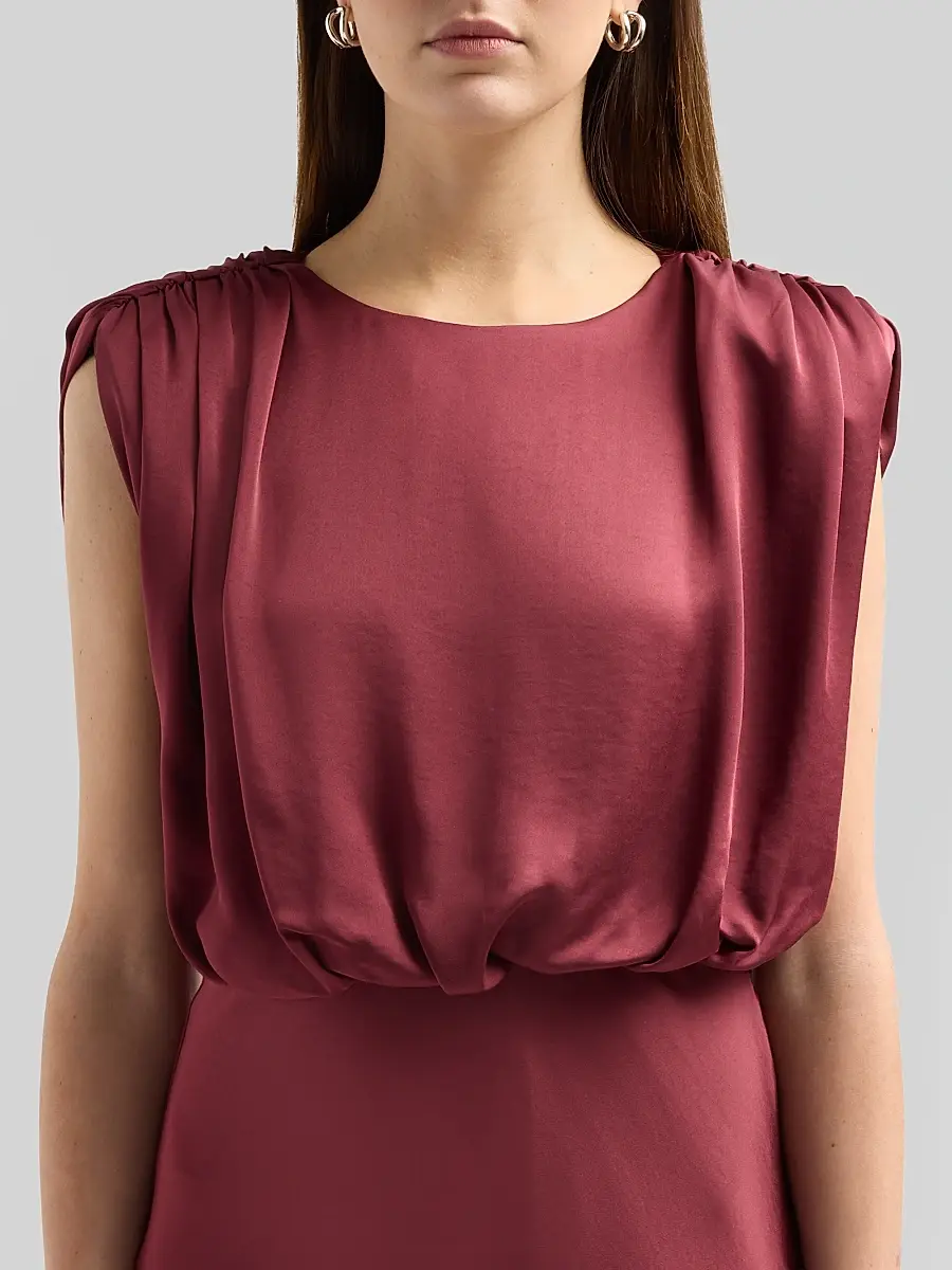 Toccin Women's Flora Satin Blouson Midi Dress | Thumbnail 5 Toccin Women's Flora Satin Blouson Midi Dress | Thumbnail 5