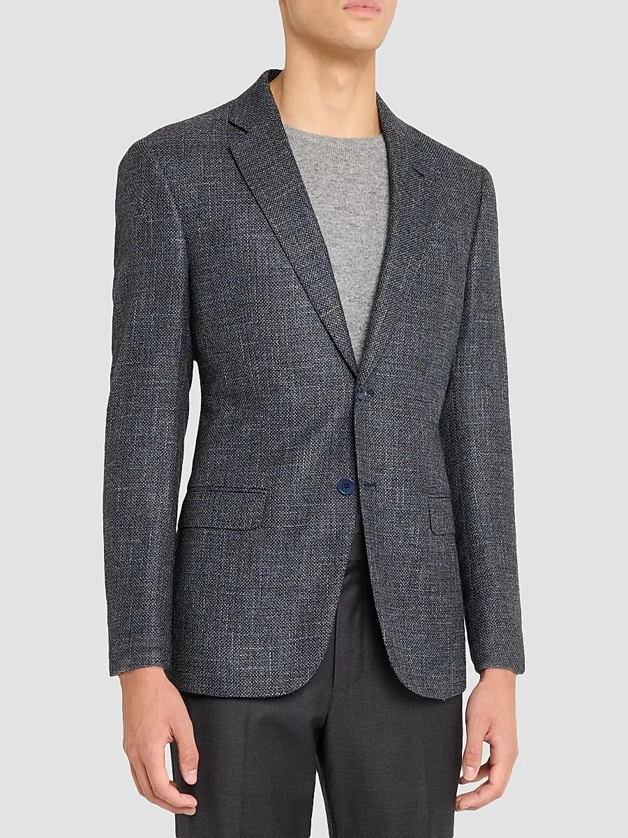 Emporio Armani Men's Melange Wool-Blend Sport Coat | Thumbnail 4 Emporio Armani Men's Melange Wool-Blend Sport Coat | Thumbnail 4