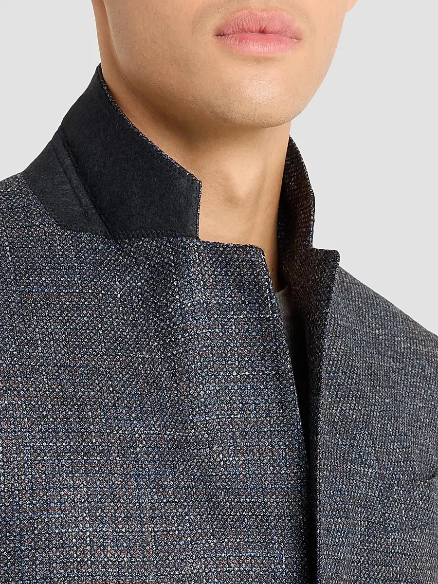 Emporio Armani Men's Melange Wool-Blend Sport Coat | Thumbnail 6 Emporio Armani Men's Melange Wool-Blend Sport Coat | Thumbnail 6