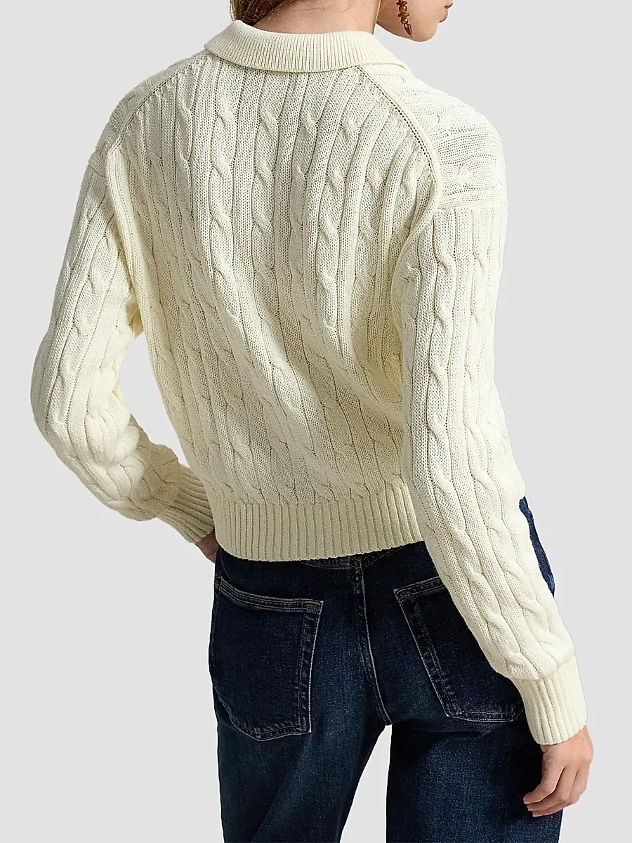 Polo Ralph Lauren Women's Cable-Knit Cotton Cardigan | Thumbnail 3 Polo Ralph Lauren Women's Cable-Knit Cotton Cardigan | Thumbnail 3