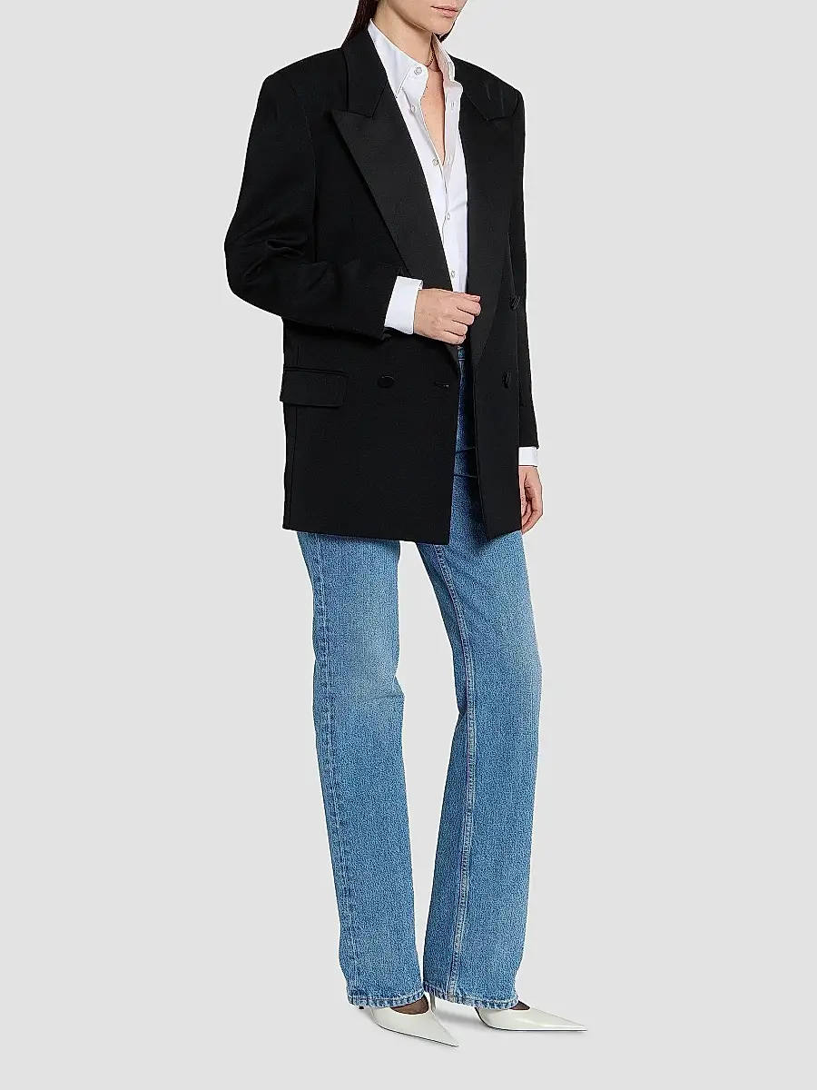 Saint Laurent Women's Dress in Grain De Poudre | Thumbnail 3