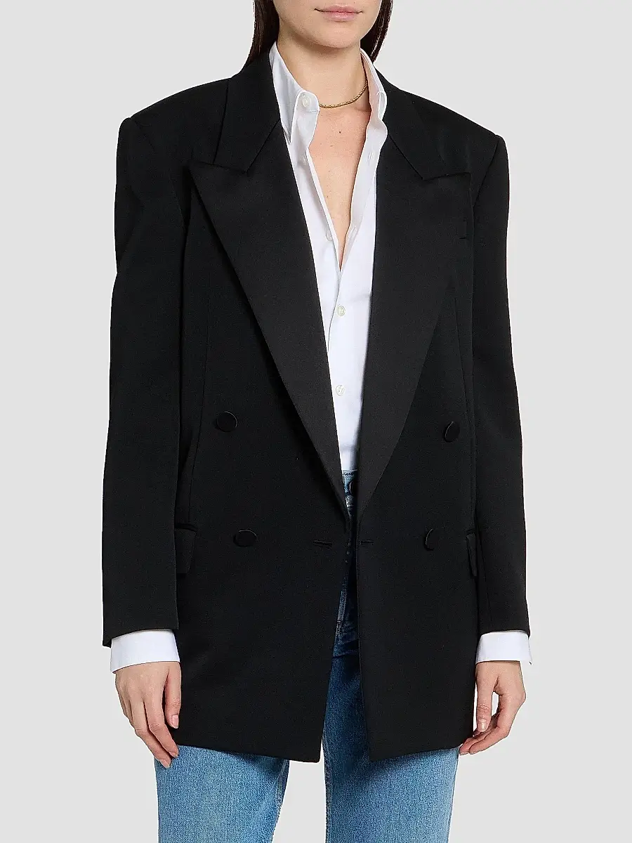 Saint Laurent Women's Dress in Grain De Poudre | Thumbnail 4