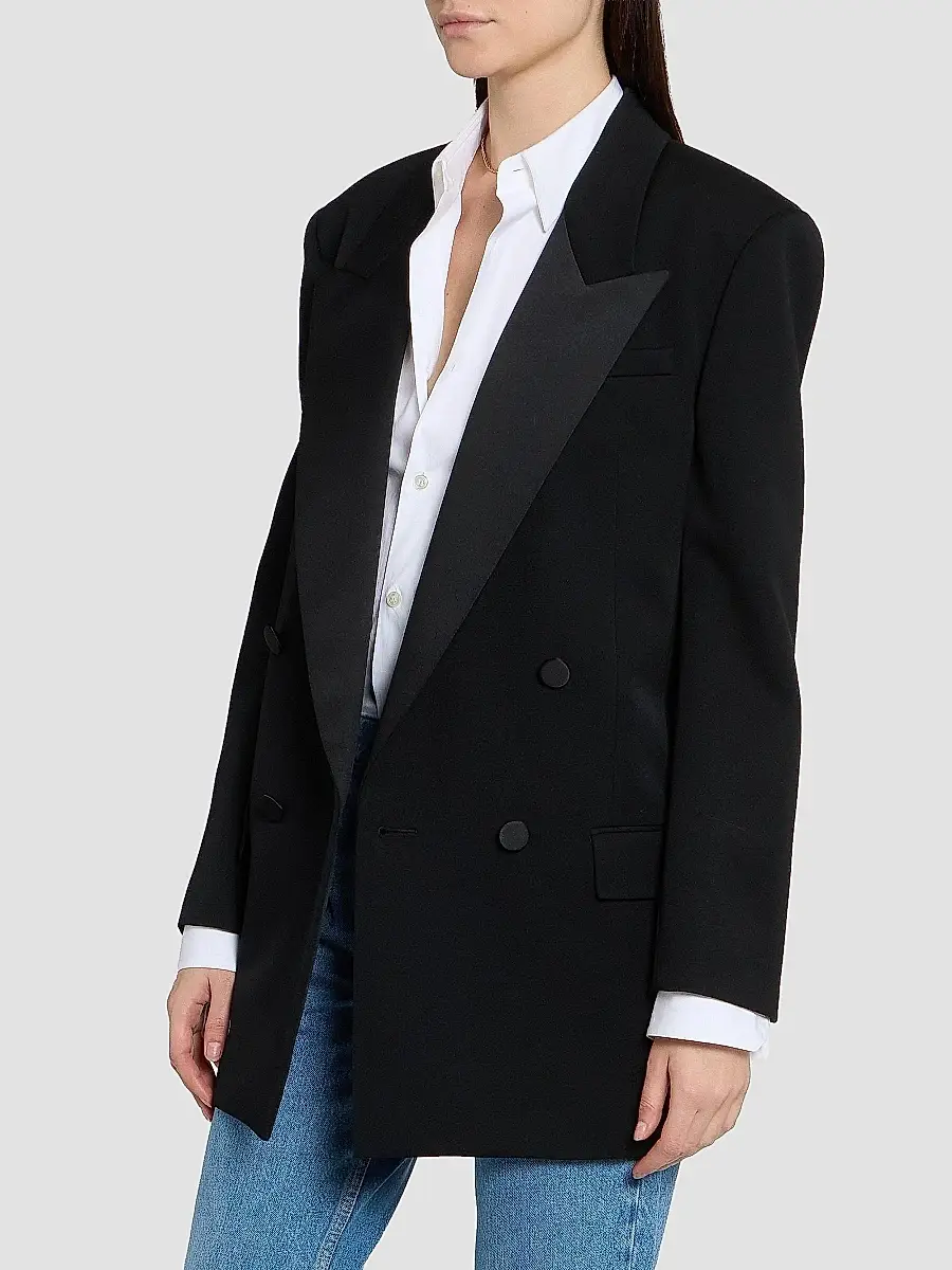 Saint Laurent Women's Dress in Grain De Poudre | Thumbnail 5