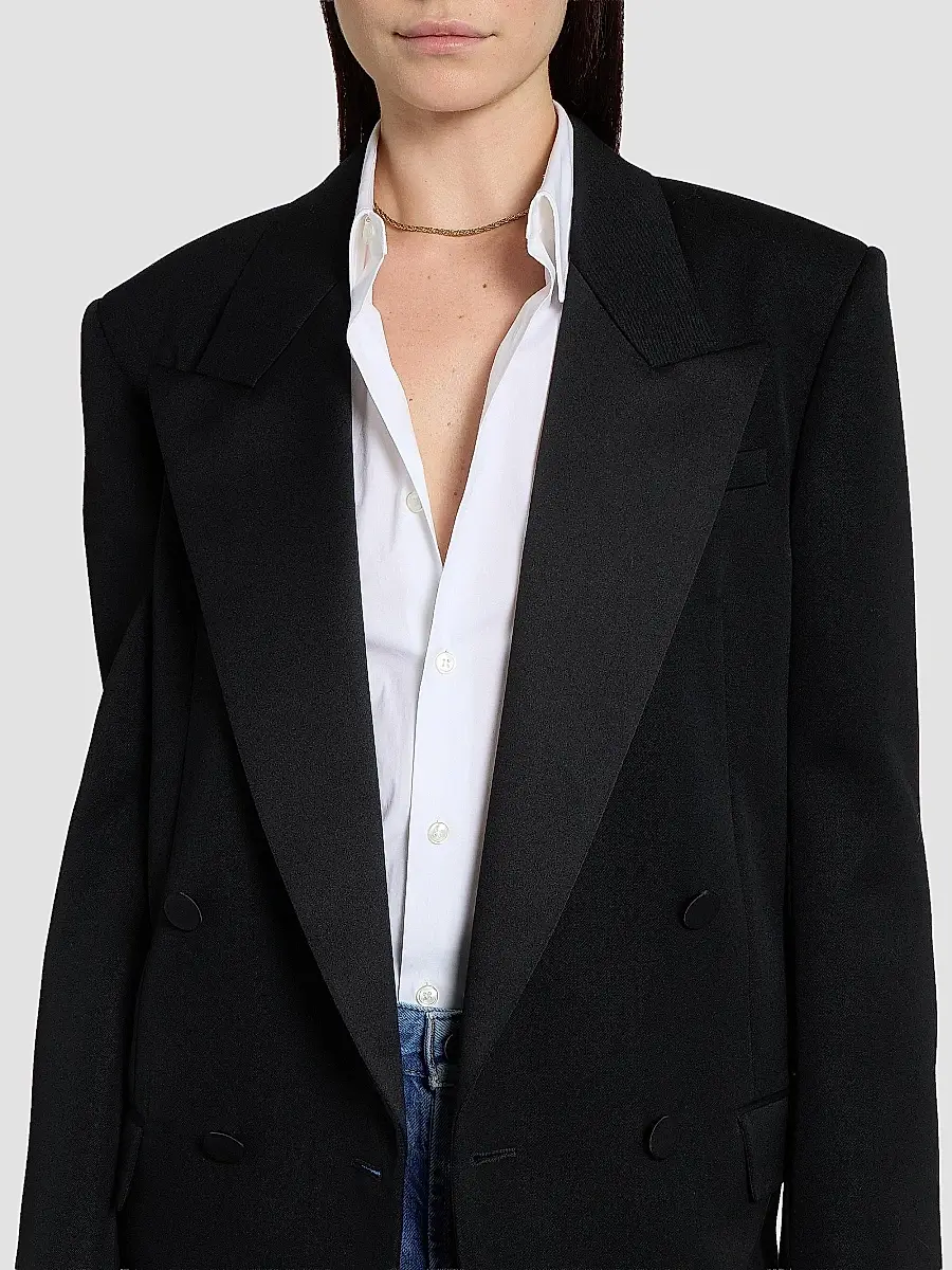 Saint Laurent Women's Dress in Grain De Poudre | Thumbnail 7