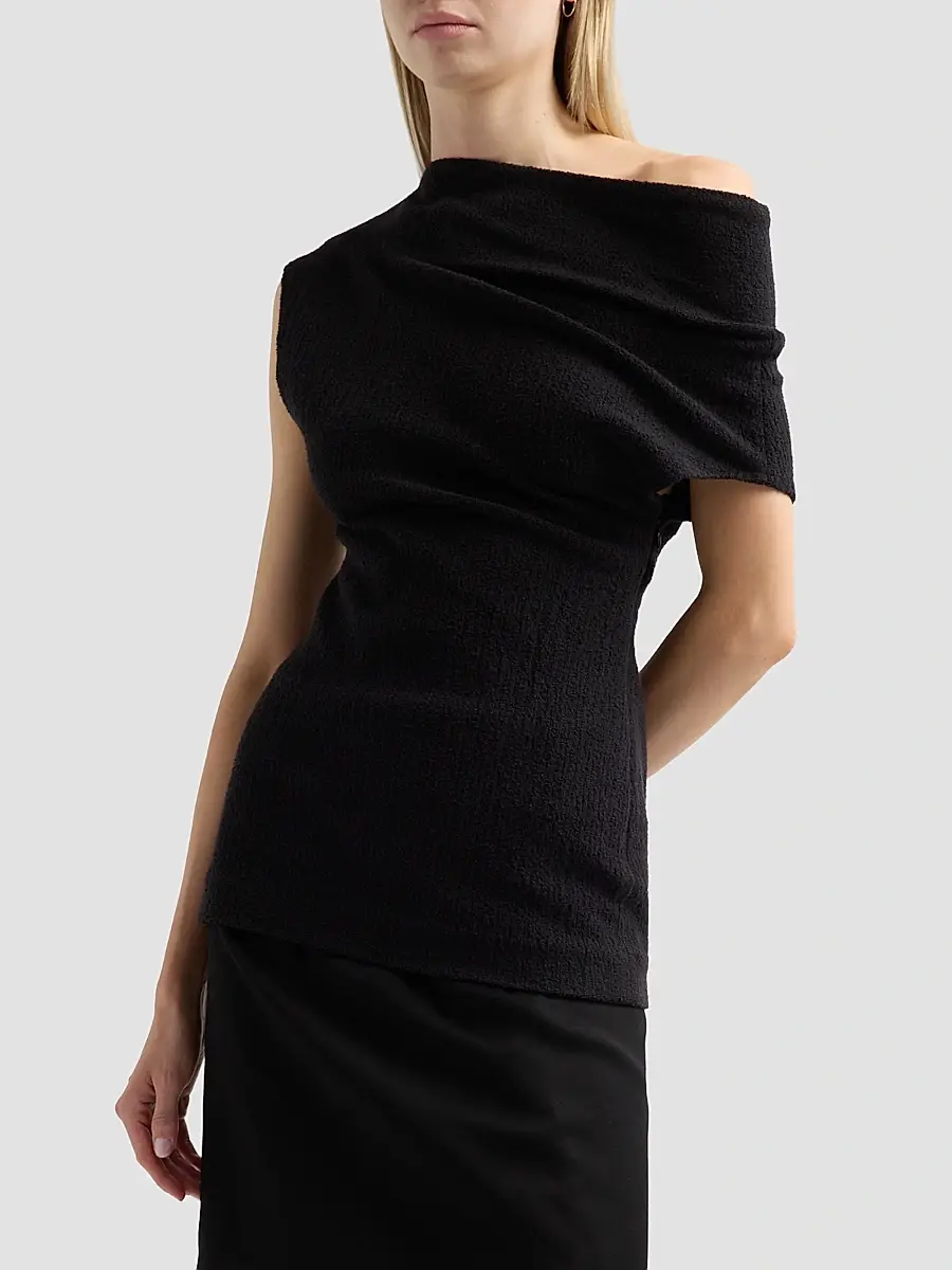 TOTEME Women's Draped One-Shoulder Top | Thumbnail 4 TOTEME Women's Draped One-Shoulder Top | Thumbnail 4