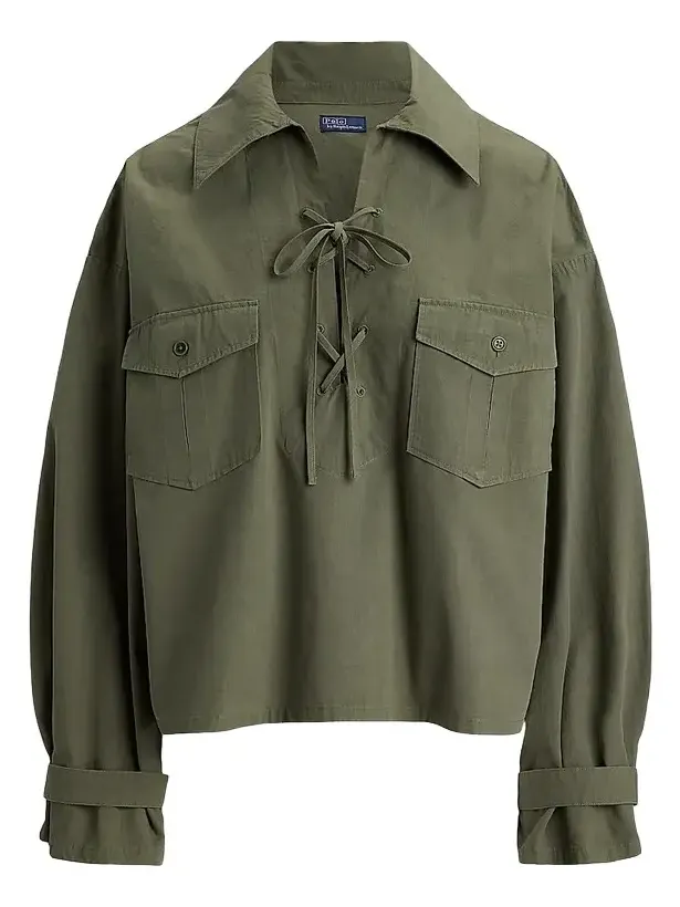 Women's Lace-Up Cotton Shirt Women's Lace-Up Cotton Shirt