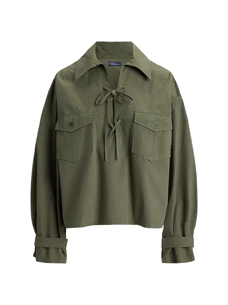 Women's Lace-Up Cotton Shirt