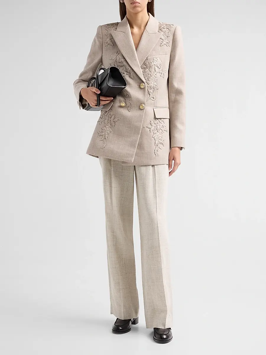 Kobi Halperin Women's Violet Embroidered Twill Blazer | Thumbnail 2 Kobi Halperin Women's Violet Embroidered Twill Blazer | Thumbnail 2