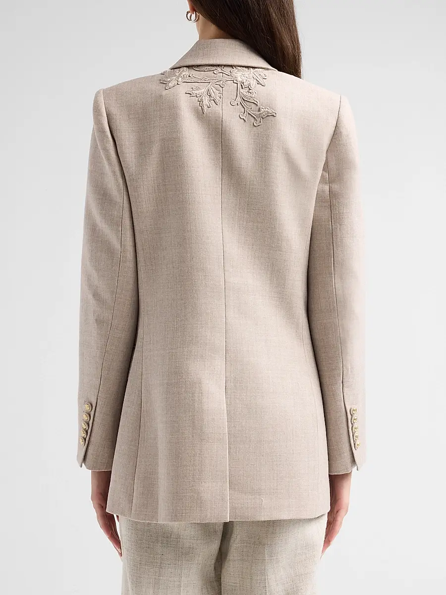 Kobi Halperin Women's Violet Embroidered Twill Blazer | Thumbnail 3 Kobi Halperin Women's Violet Embroidered Twill Blazer | Thumbnail 3