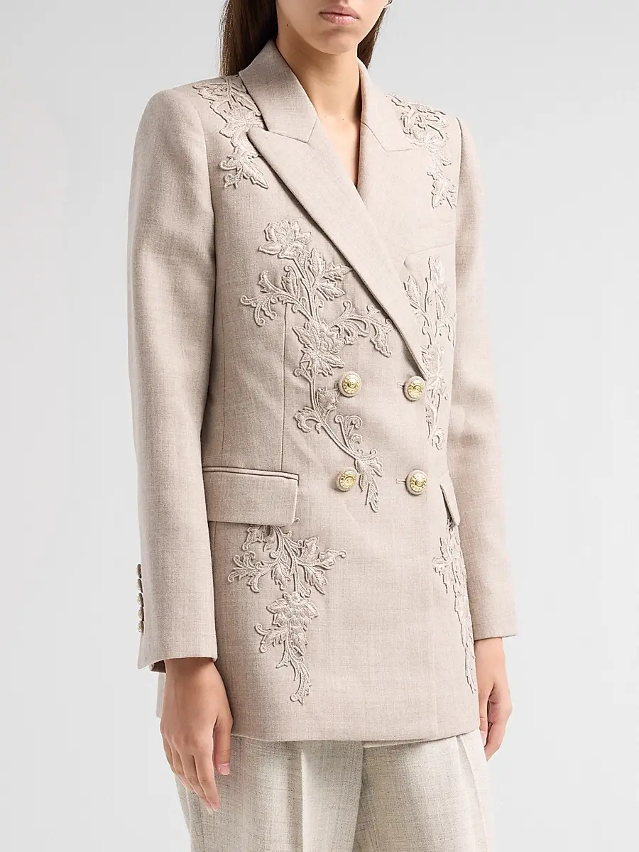 Kobi Halperin Women's Violet Embroidered Twill Blazer | Thumbnail 4 Kobi Halperin Women's Violet Embroidered Twill Blazer | Thumbnail 4