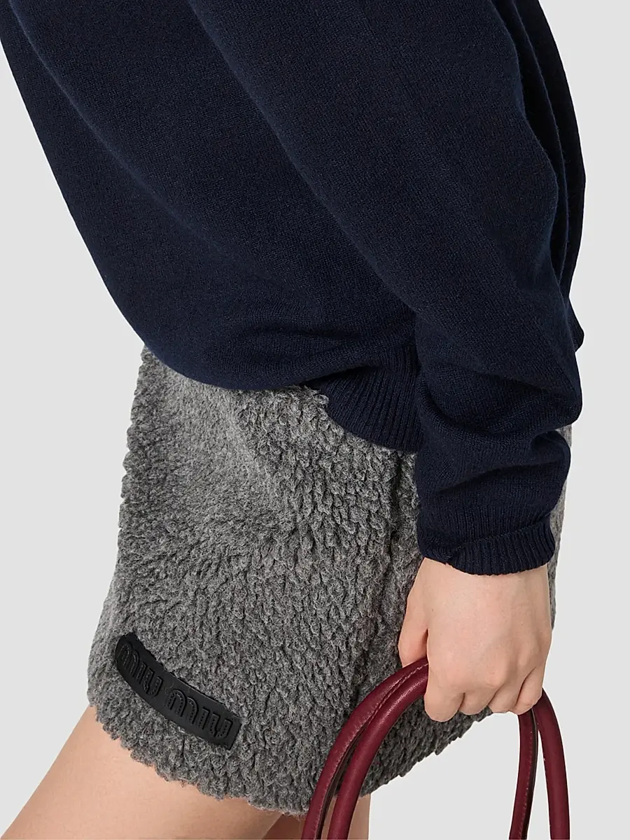 Miu Miu Women's Fleece Mini Skirt | Thumbnail 5 Miu Miu Women's Fleece Mini Skirt | Thumbnail 5