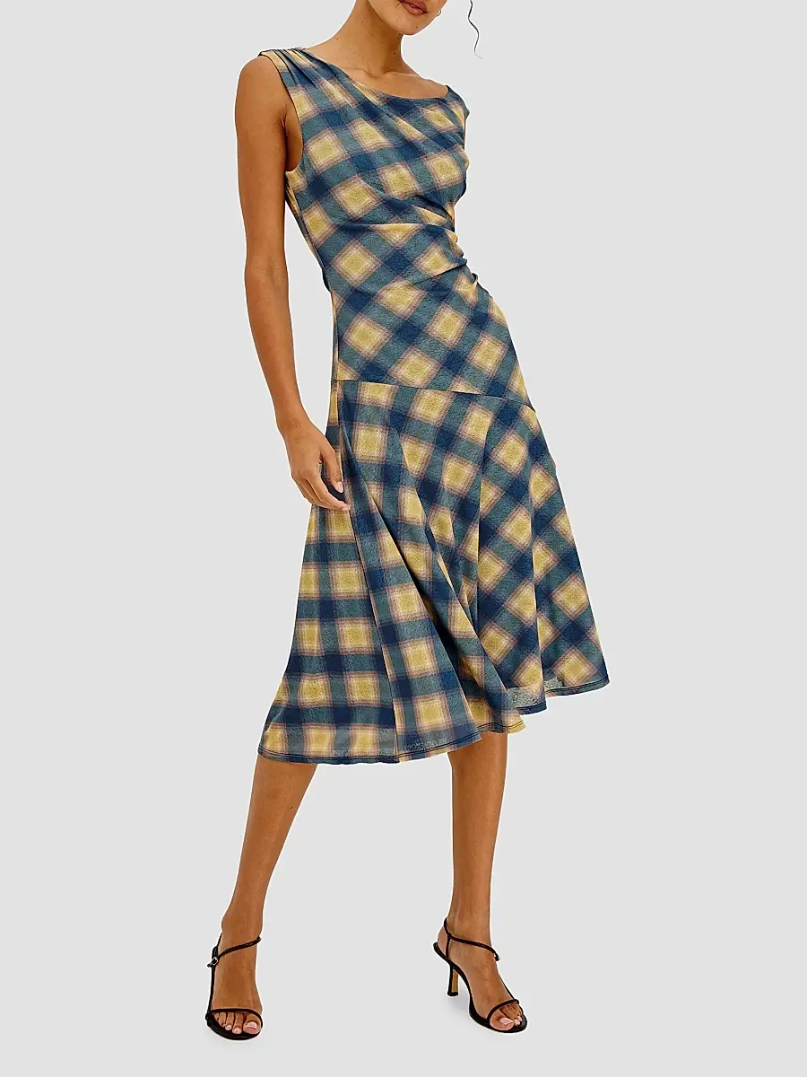 RAILS Women's Sorra Draped Plaid Midi Dress | Thumbnail 2 RAILS Women's Sorra Draped Plaid Midi Dress | Thumbnail 2