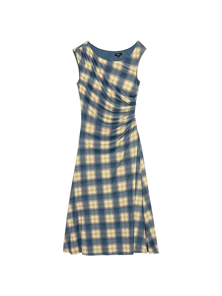 RAILS Women's Sorra Draped Plaid Midi Dress