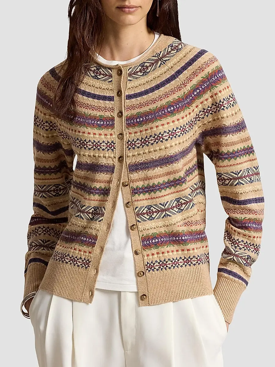 Polo Ralph Lauren Women's Fair Isle Wool-Blend Cardigan | Thumbnail 4 Polo Ralph Lauren Women's Fair Isle Wool-Blend Cardigan | Thumbnail 4