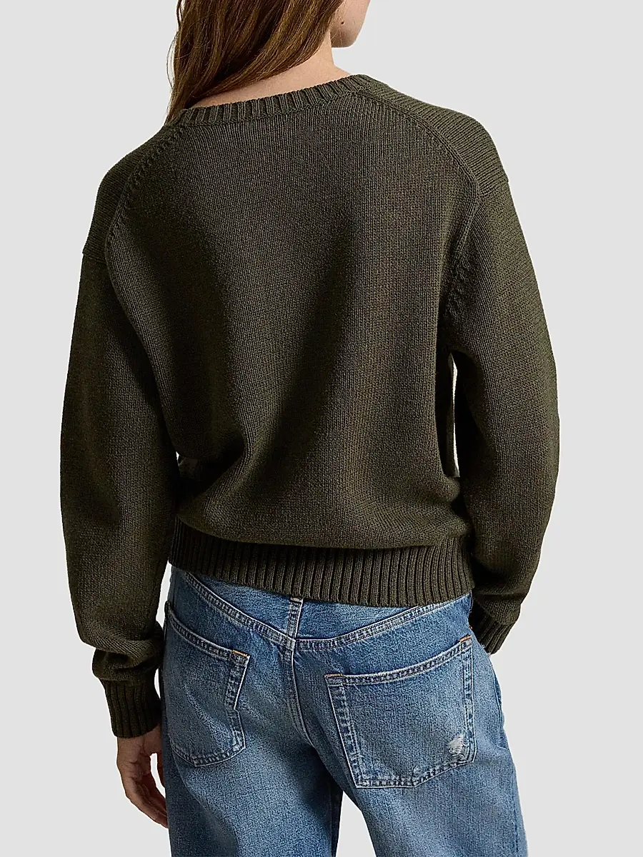 Polo Ralph Lauren Women's Polo Bear Cotton Crewneck Sweater | Thumbnail 3