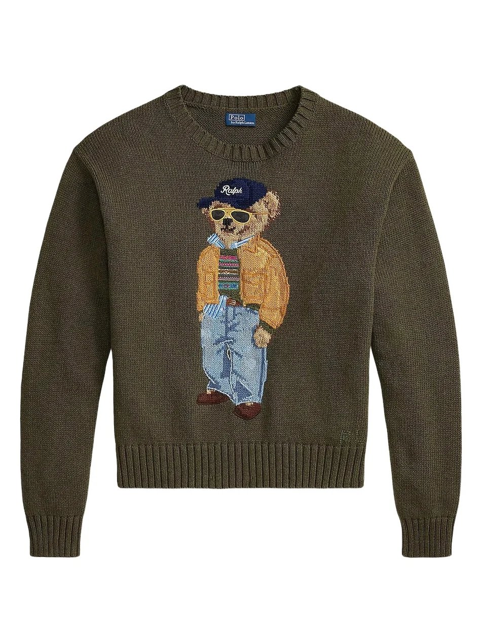 Women's Polo Bear Cotton Crewneck Sweater