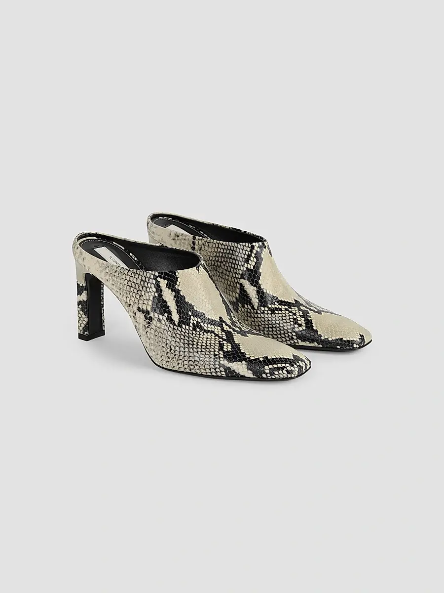 TOTEME Women's Bar 85MM Python-Embossed Leather Mules | Thumbnail 2