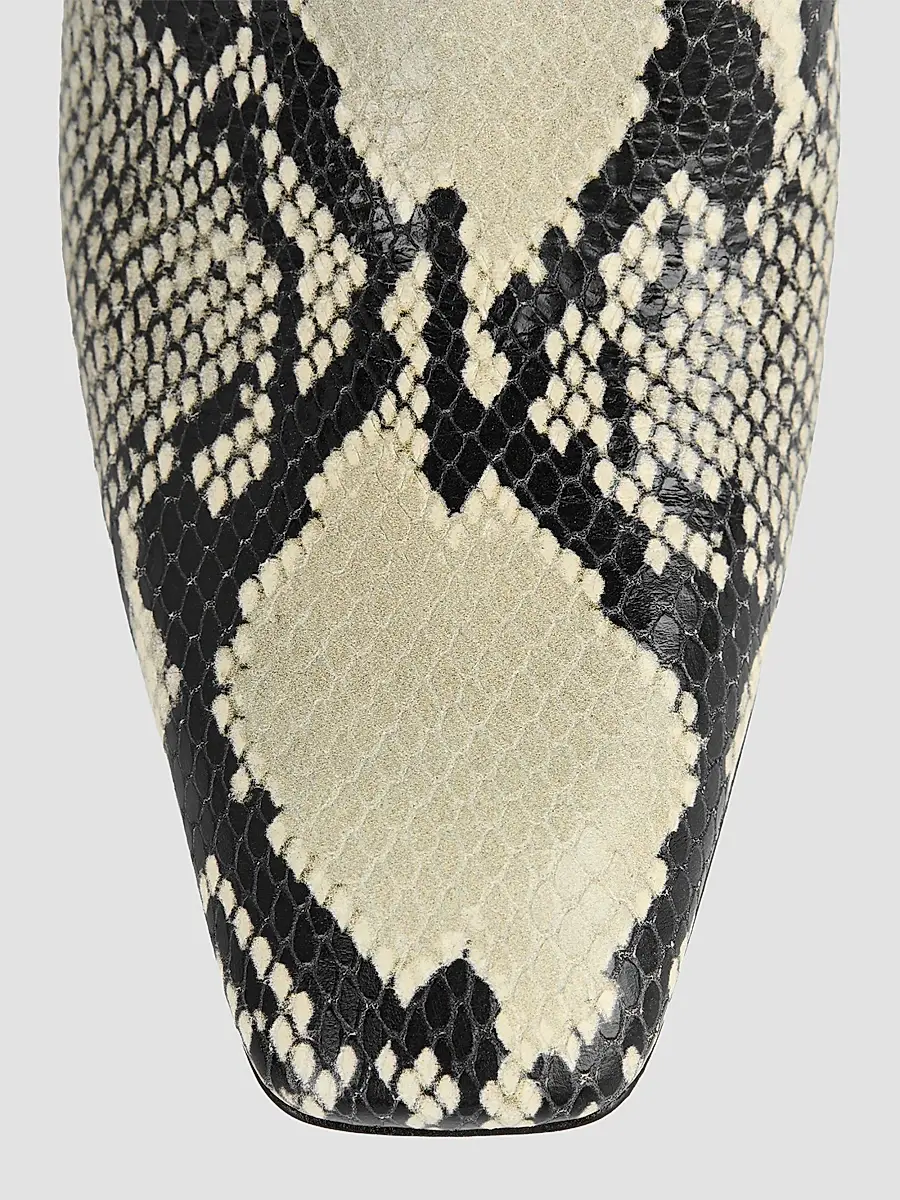 TOTEME Women's Bar 85MM Python-Embossed Leather Mules | Thumbnail 4