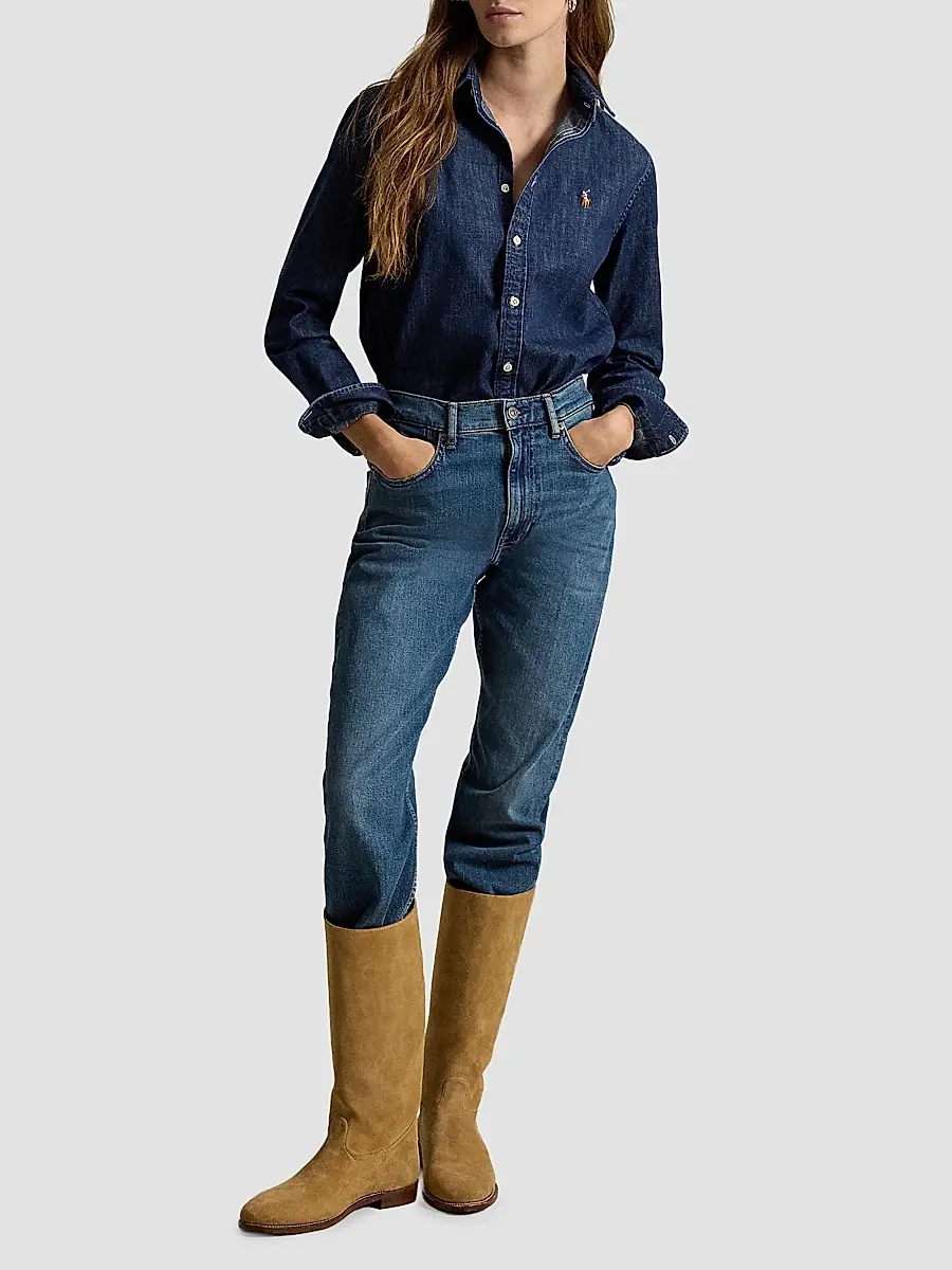 Polo Ralph Lauren Women's Cotton Denim Shirt | Thumbnail 2 Polo Ralph Lauren Women's Cotton Denim Shirt | Thumbnail 2