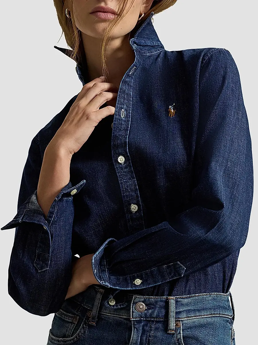 Polo Ralph Lauren Women's Cotton Denim Shirt | Thumbnail 4 Polo Ralph Lauren Women's Cotton Denim Shirt | Thumbnail 4