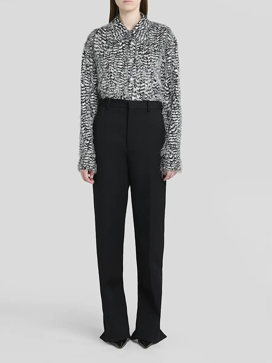 Bottega Veneta Women's Grain De Poudre Straight Trousers | Thumbnail 2