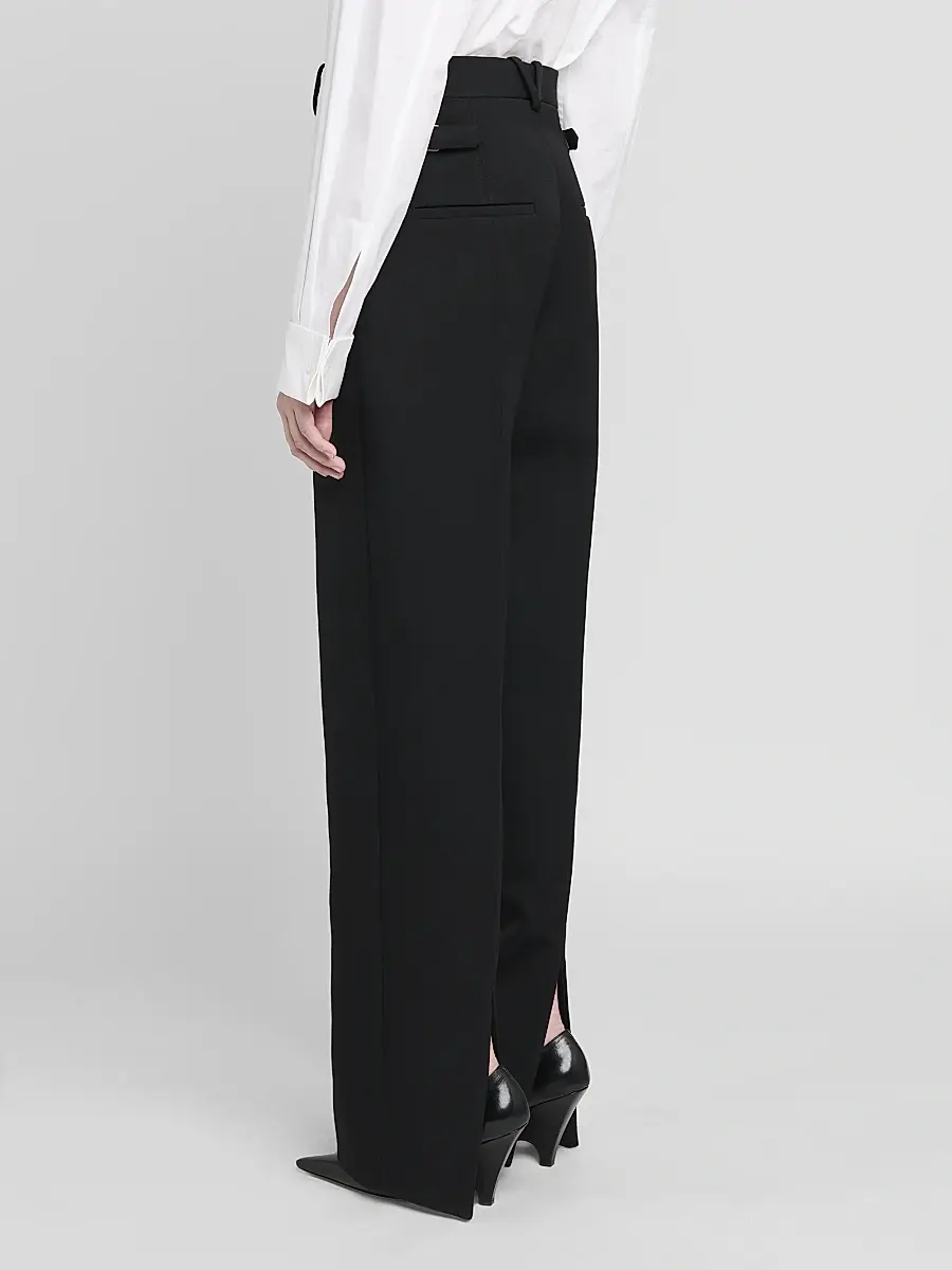 Bottega Veneta Women's Grain De Poudre Straight Trousers | Thumbnail 4