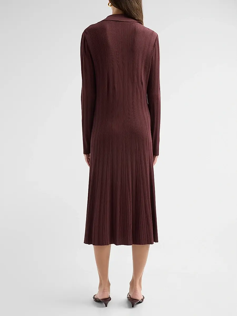 Misook Women's Rib-Knit A-Line Midi Dress | Thumbnail 3