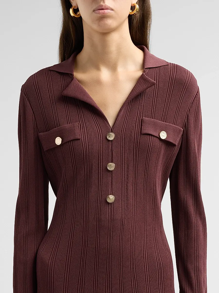 Misook Women's Rib-Knit A-Line Midi Dress | Thumbnail 5