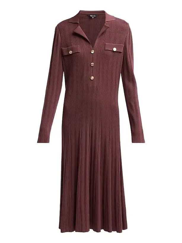 Misook Women's Rib-Knit A-Line Midi Dress
