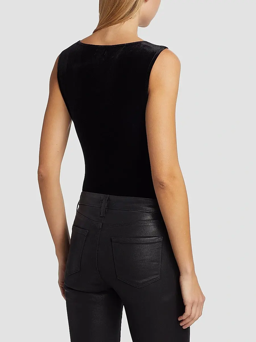 L'Agence Women's Velvet Squareneck Bodysuit | Thumbnail 5 L'Agence Women's Velvet Squareneck Bodysuit | Thumbnail 5
