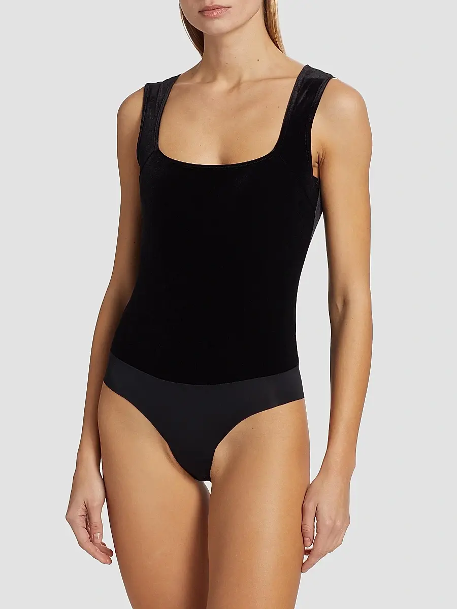 L'Agence Women's Velvet Squareneck Bodysuit | Thumbnail 6 L'Agence Women's Velvet Squareneck Bodysuit | Thumbnail 6