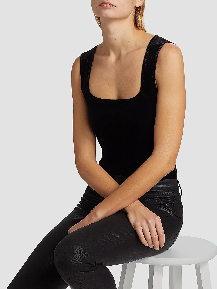 L'Agence Women's Velvet Squareneck Bodysuit | Thumbnail 7 L'Agence Women's Velvet Squareneck Bodysuit | Thumbnail 7