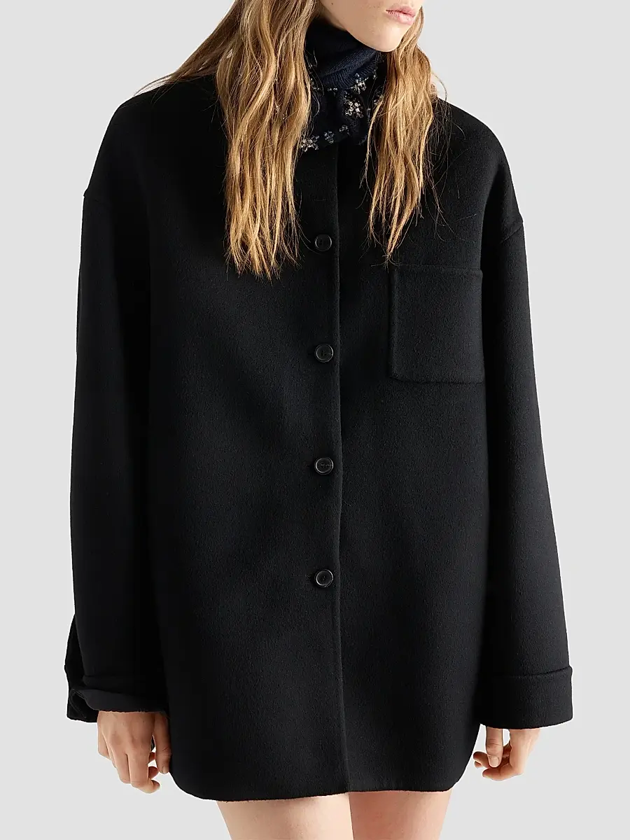Prada Women's Reversible Double Cashwool and Nylon Caban Jacket | Thumbnail 3 Prada Women's Reversible Double Cashwool and Nylon Caban Jacket | Thumbnail 3