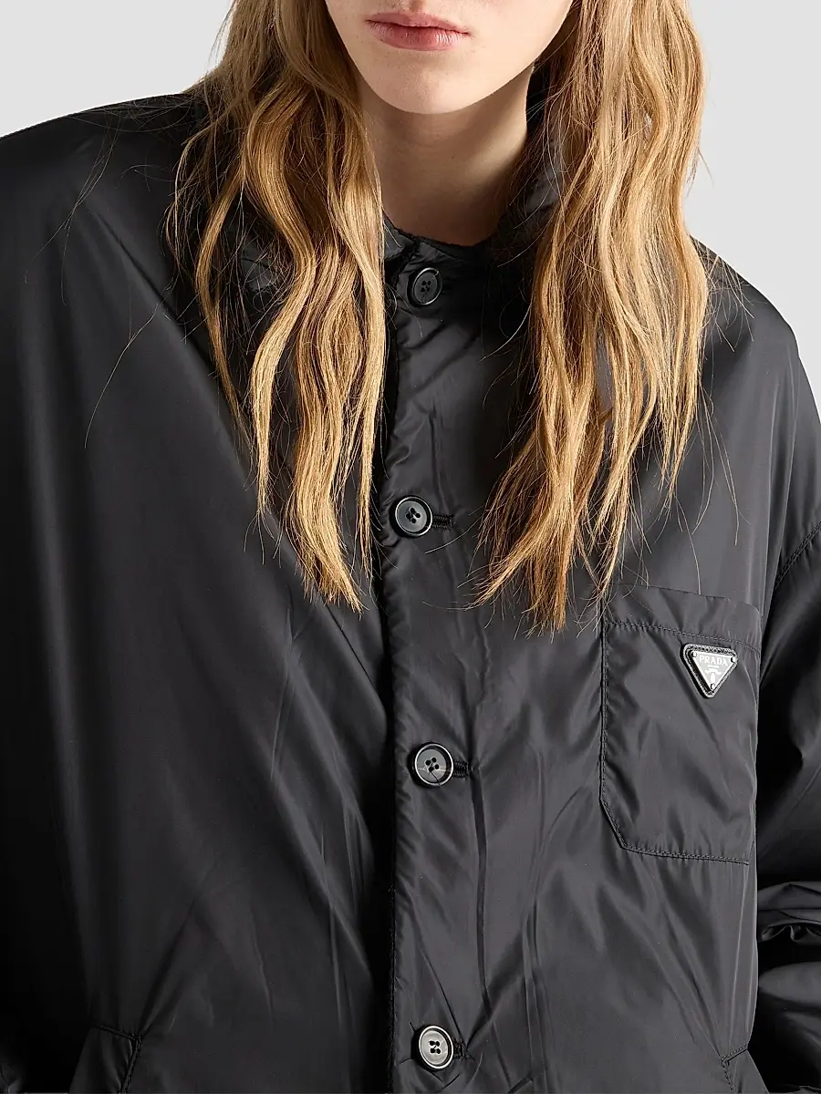 Prada Women's Reversible Double Cashwool and Nylon Caban Jacket | Thumbnail 6 Prada Women's Reversible Double Cashwool and Nylon Caban Jacket | Thumbnail 6