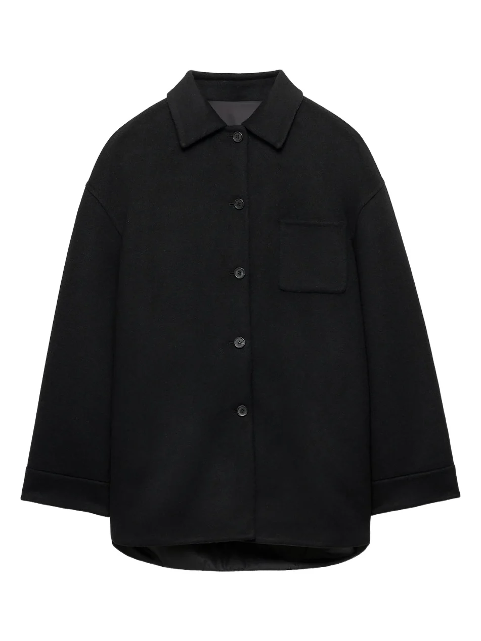 Women's Reversible Double Cashwool and Nylon Caban Jacket