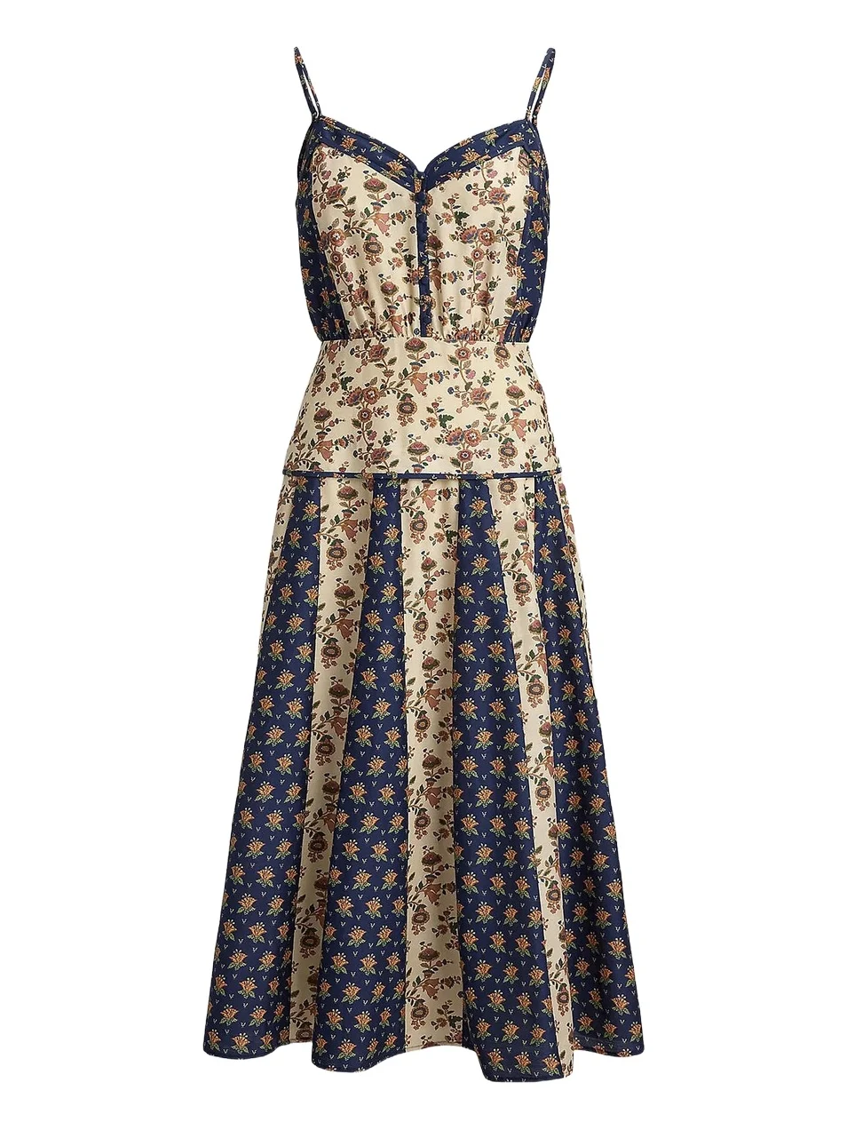Polo Ralph Lauren Women's Mixed-Print Paneled Midi Dress