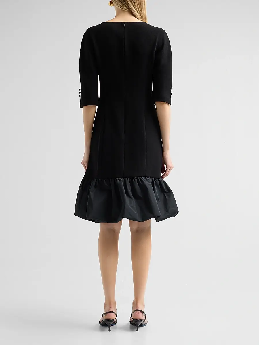 Teri Jon by Rickie Freeman Women's Crêpe Taffeta Bubble-Hem Cocktail Dress | Thumbnail 3 Teri Jon by Rickie Freeman Women's Crêpe Taffeta Bubble-Hem Cocktail Dress | Thumbnail 3