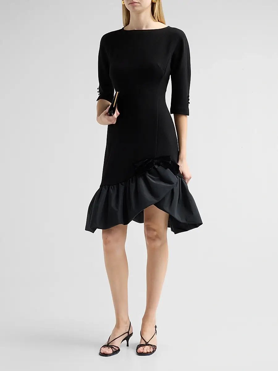 Teri Jon by Rickie Freeman Women's Crêpe Taffeta Bubble-Hem Cocktail Dress | Thumbnail 4 Teri Jon by Rickie Freeman Women's Crêpe Taffeta Bubble-Hem Cocktail Dress | Thumbnail 4