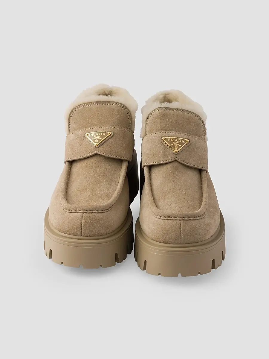 Prada Women's Suede Loafers | Thumbnail 4 Prada Women's Suede Loafers | Thumbnail 4
