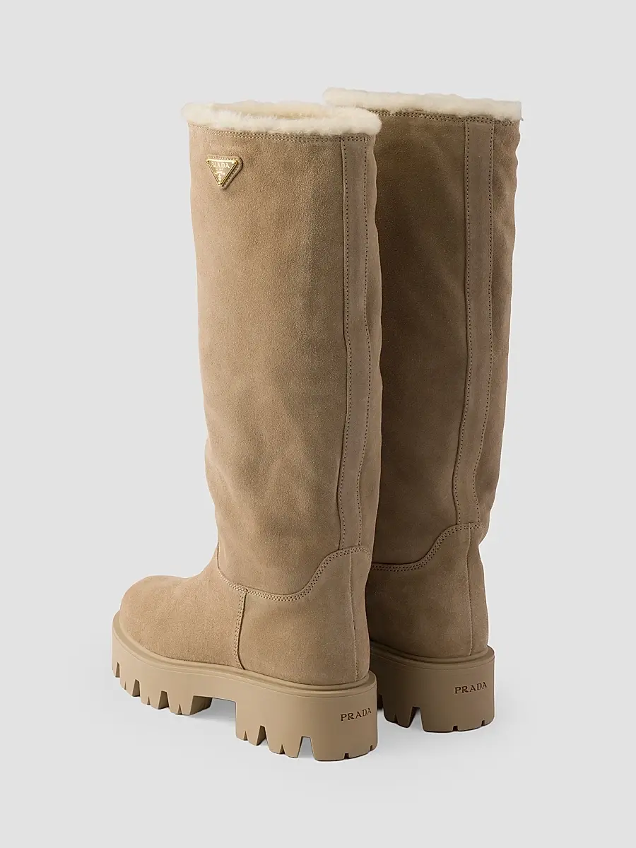 Prada Women's Suede Boots | Thumbnail 3 Prada Women's Suede Boots | Thumbnail 3