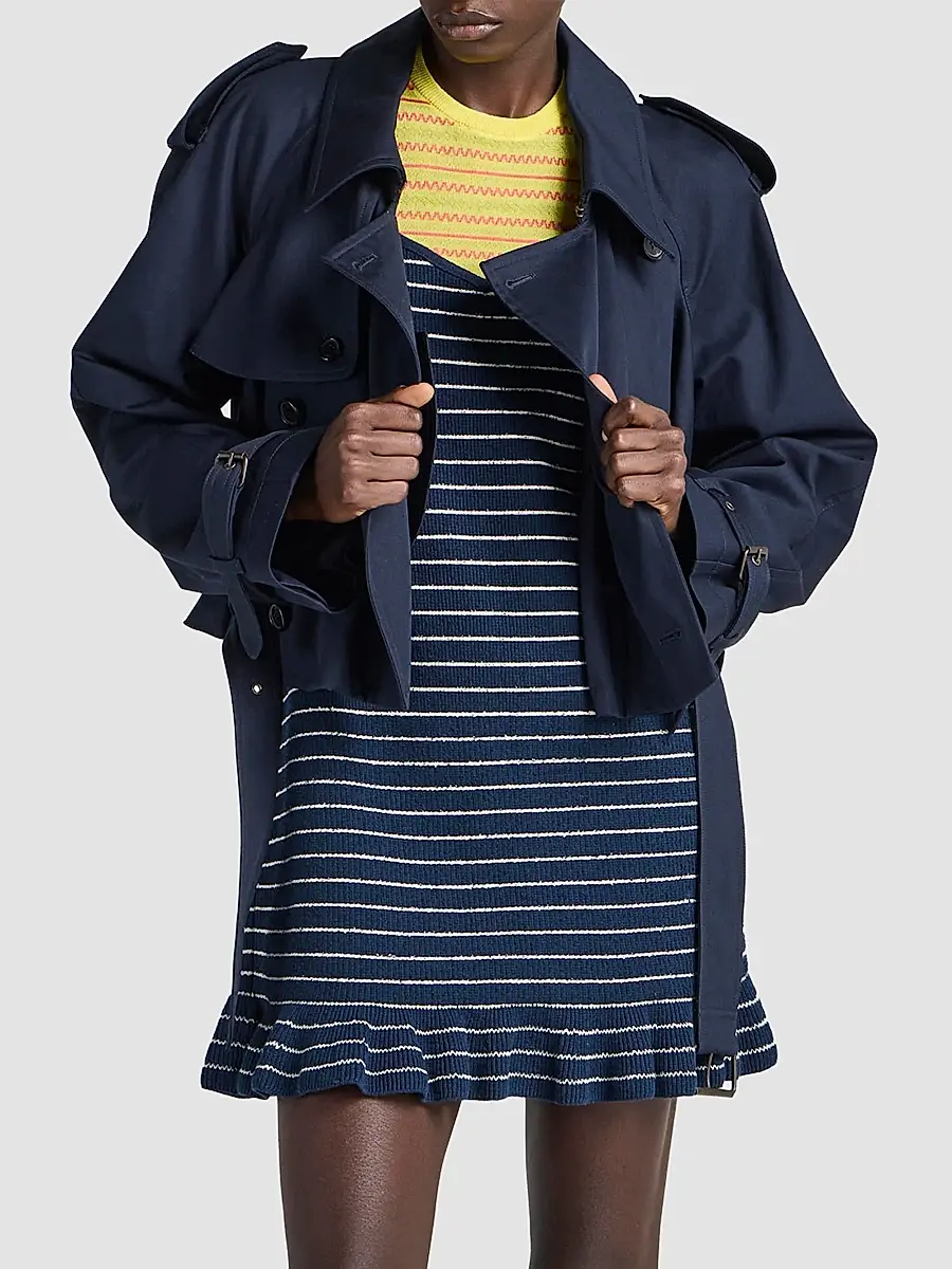JW Anderson Women's Cotton Crop Trench Jacket | Thumbnail 3 JW Anderson Women's Cotton Crop Trench Jacket | Thumbnail 3