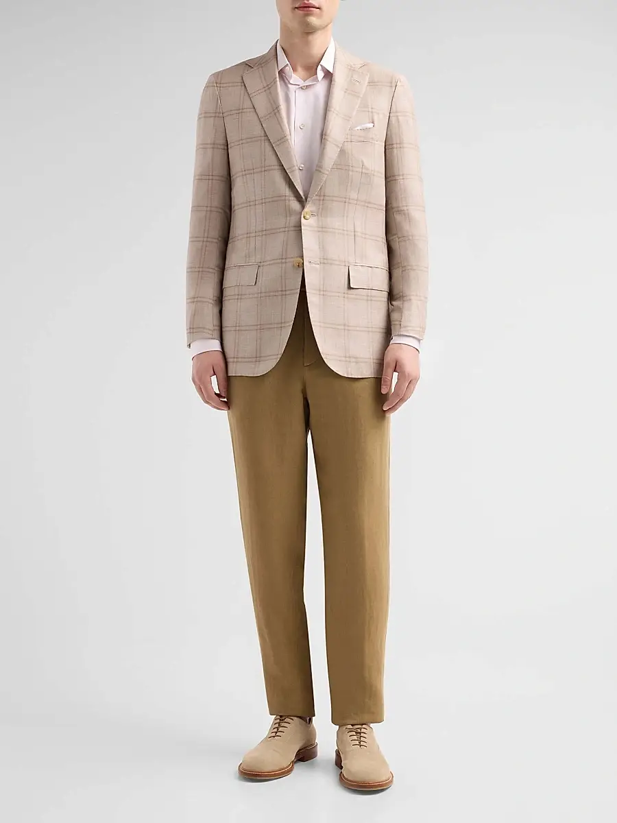 Kiton Men's Plaid Cashmere-Blend Jacket | Thumbnail 2