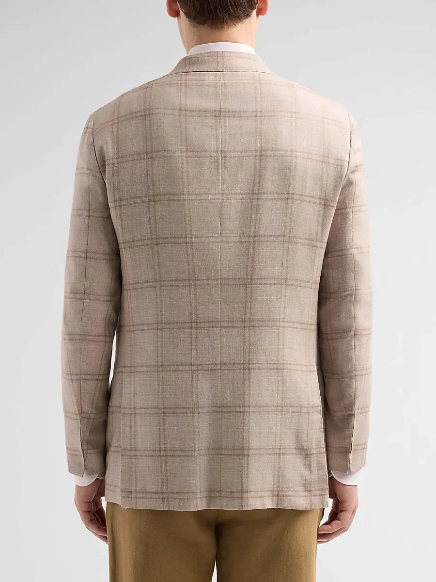 Kiton Men's Plaid Cashmere-Blend Jacket | Thumbnail 3