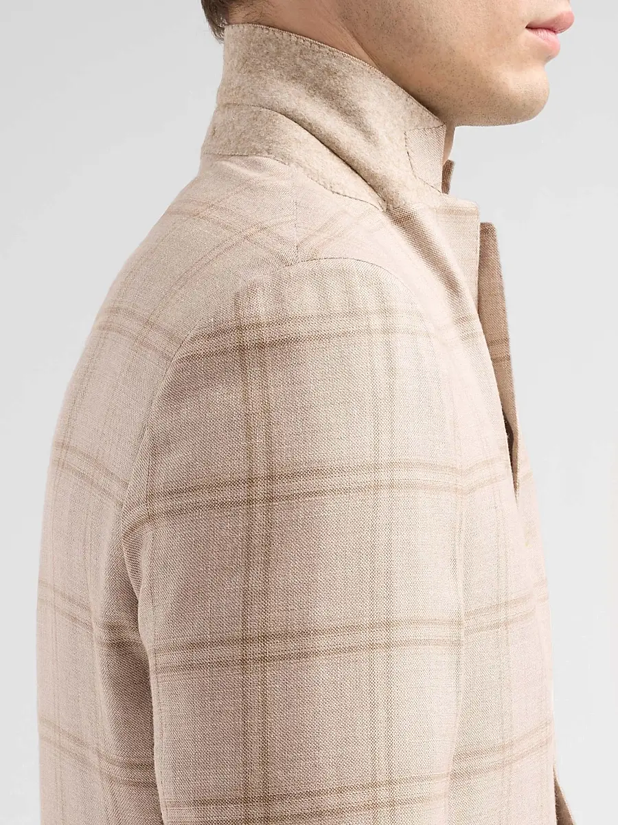 Kiton Men's Plaid Cashmere-Blend Jacket | Thumbnail 7