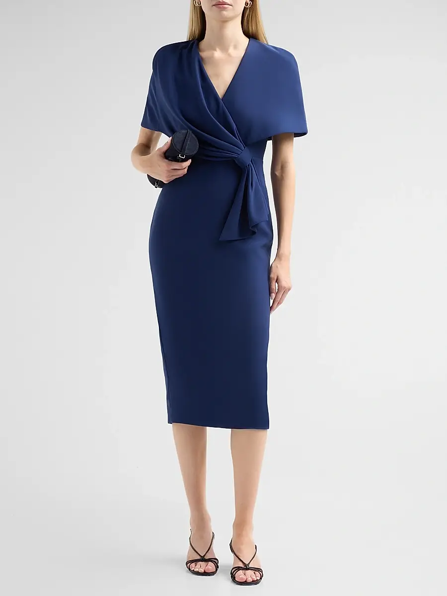 BADGLEY MISCHKA Women's Drape Knotted Cocktail Dress | Thumbnail 2 BADGLEY MISCHKA Women's Drape Knotted Cocktail Dress | Thumbnail 2