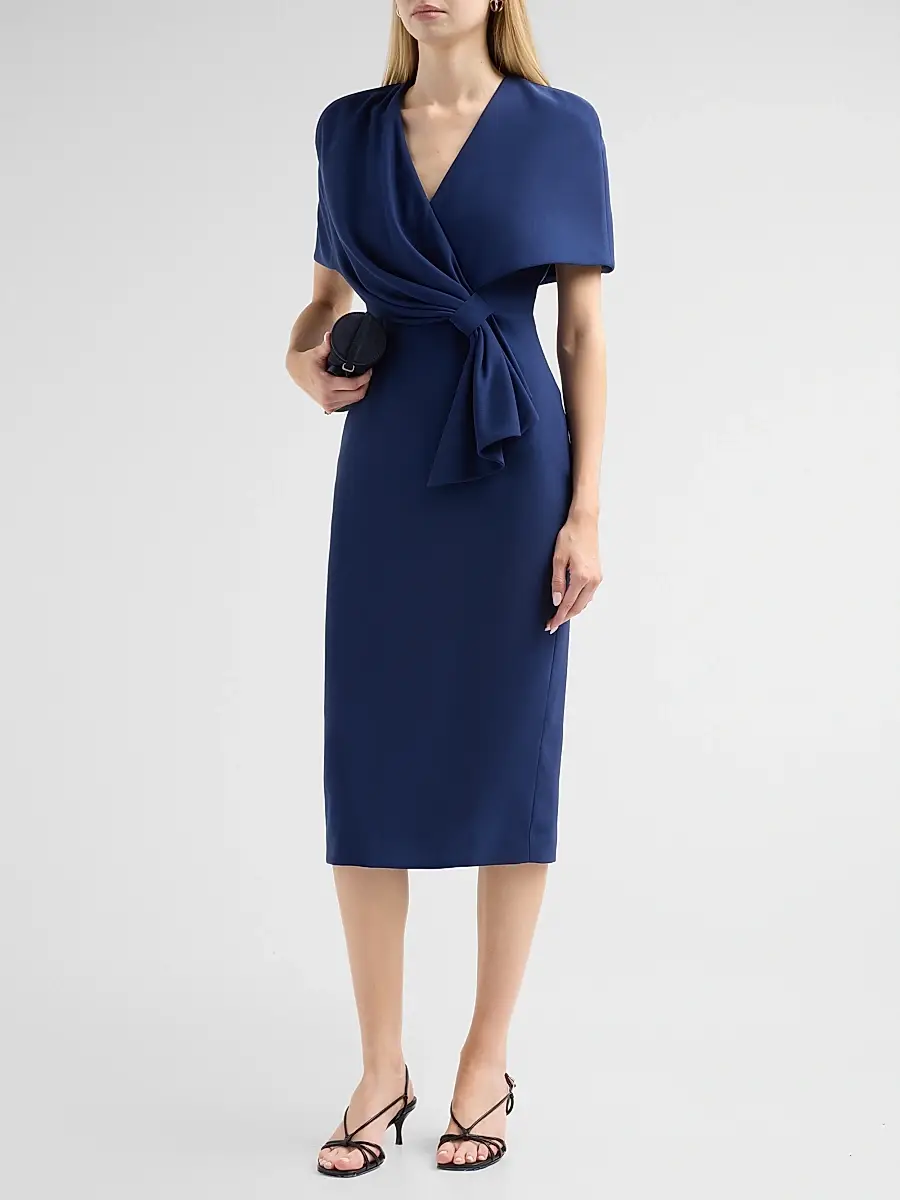 BADGLEY MISCHKA Women's Drape Knotted Cocktail Dress | Thumbnail 4 BADGLEY MISCHKA Women's Drape Knotted Cocktail Dress | Thumbnail 4